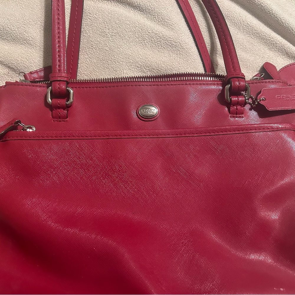 Coach Cherry Red Leather Shoulder Bag